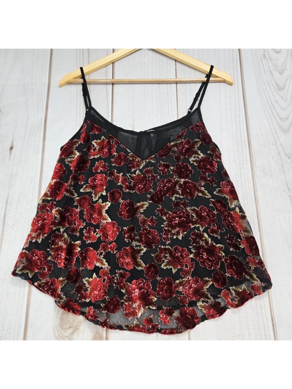 Band Of Gypsies Velvet Burnout Romantic Tank Top M Whimsigoth Grunge Fairy Boho